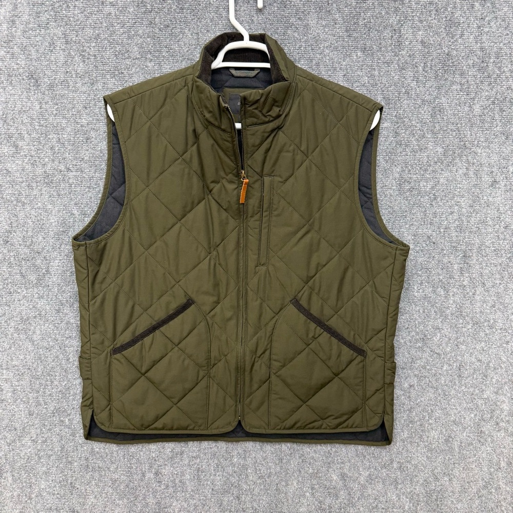 J Crew Sussex Vest green mens size XL quilted full zip